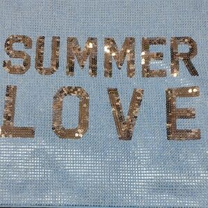 S.L. Fashions Blue and Gold Sequin Bag